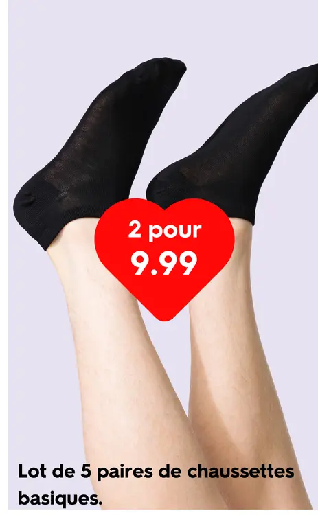 Offre: Lot de 5 paires de chaussettes basiques