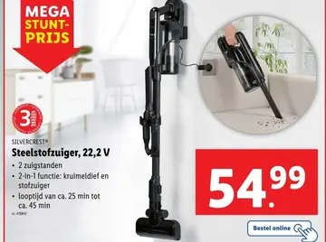 Aanbieding: Steelstofzuiger, 22,2 V