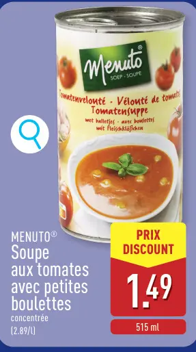 Offre: Soupe aux tomates avec petites boulettes