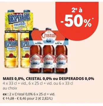 Offre: MAES 0,0%, CRISTAL 0,0% ou DESPERADOS 0,0%