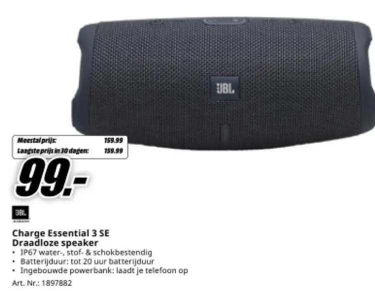 Aanbieding: Charge Essential 3 SE Draadloze speaker