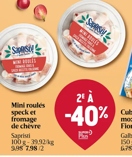 Offre: Mini roulés speck et fromage de chèvre