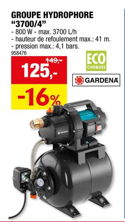 Offre: Groupe hydrophore "3700/4"