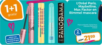 Aanbieding: L'Oréal Paris, Maybelline, Max Factor en Rimmel mascara