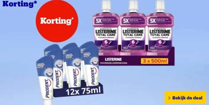 Aanbieding: Listerine Total Care Tandbescherming & Prodent