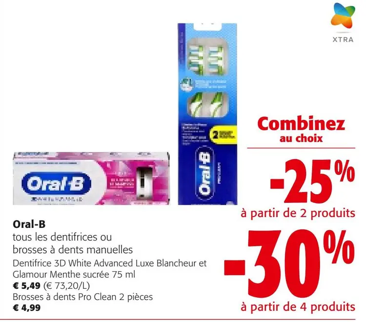 Offre: Oral-B tous les dentifrices ou brosses 
