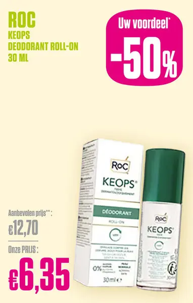 Promotie: RoC Keops Deodorant Roll-On 30 ml