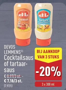 Promotie: Cocktailsaus of tartaarsaus
