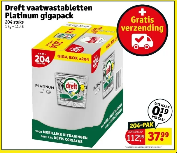Promotie: Vaatwastabletten Platinum gigapack
