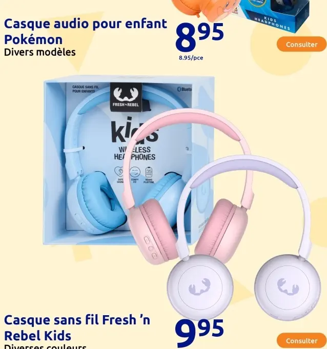 Offre: Casque audio pour enfant Pokémon