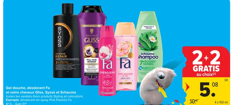 Offre: Gel douche, déodorant et soins cheveux