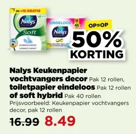 Aanbieding: Nalys Keukenpapier vochtvangers decor toiletpapier