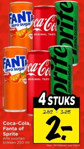 Aanbieding: Coca-Cola, Fanta of Sprite