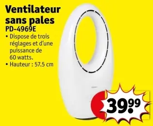 Offre: Ventilateur sans pales PD-4969E