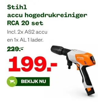 Aanbieding: Stihl accu hogedrukreiniger RCA 20 set
