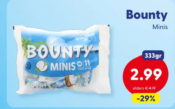 Aanbieding: Bounty Minis