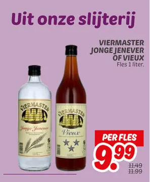 Aanbieding: VIERMASTER JONGE JENEVER OF VIEUX