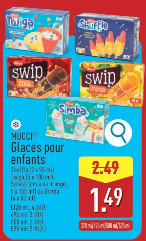 Offre: Glaces pour enfants