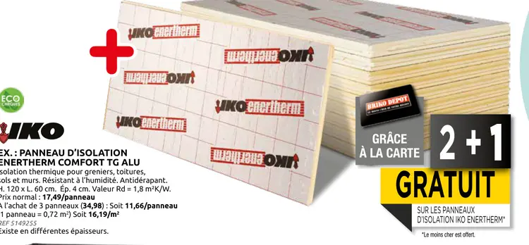 Promotie: Panneau d'isolation ENERTHERM comfort tg alu