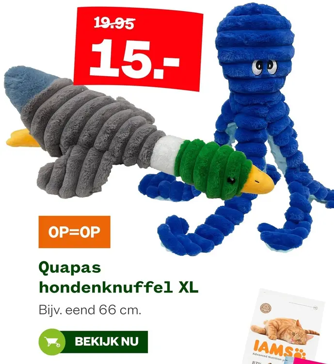 Aanbieding: Quapas hondenknuffel XL