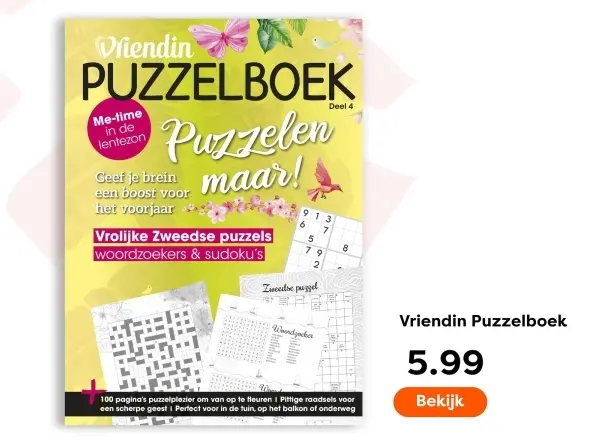 Aanbieding: Vriendin Puzzelboek