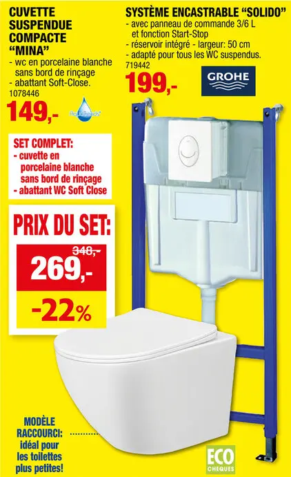 Offre: GROHE Solido système encastrable + plaque de commande