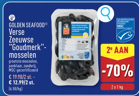Promotie: Verse Zeeuwse "Goudmerk"- mosselen