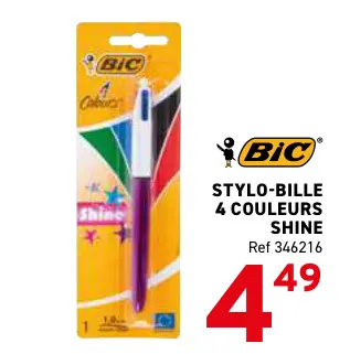 Offre: Stylo-bille 4 couleurs shine