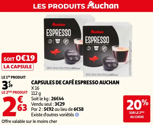 Promotie: Capsules de café espresso