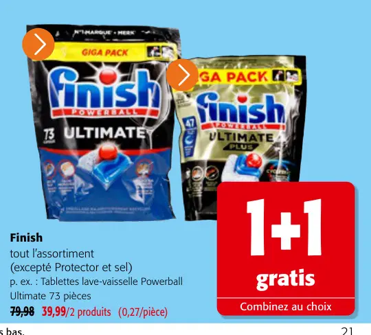 Offre: Tout l'assortiment tablettes lave-vaisselle
