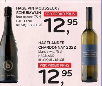 Offre: Hage vin mousseux / schuimwijn | Hagelander Chardonnay 2022