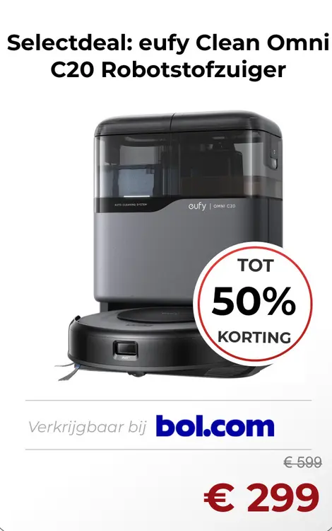Aanbieding: eufy Clean Omni C20 Robotstofzuiger