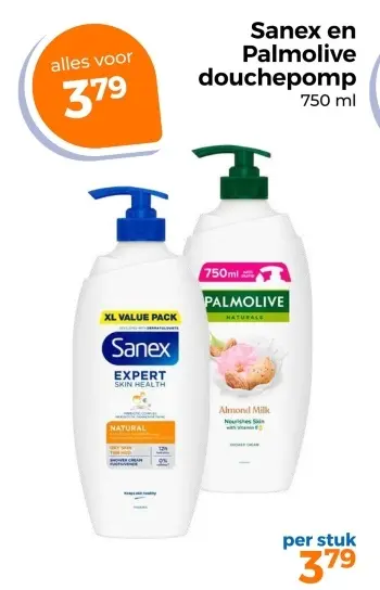 Aanbieding: Sanex en Palmolive douchepomp