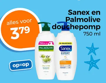 Aanbieding: Sanex en Palmolive douchepomp