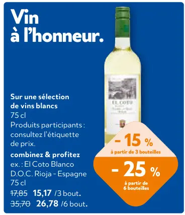 Offre: El Coto Blanco D.O.C. Rioja - Espagne