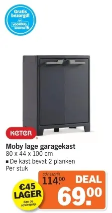 Aanbieding: Moby lage garagekast