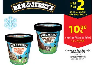 Offre: Ben & jerry's pints