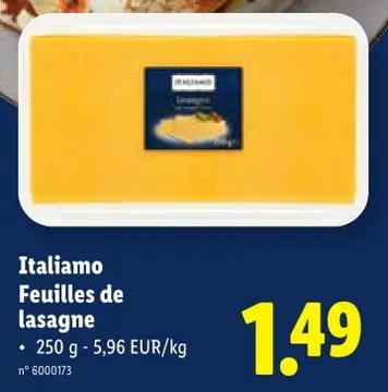 Offre: Italiamo Feuilles de lasagne