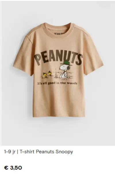Promotie: T-shirt Peanuts Snoopy