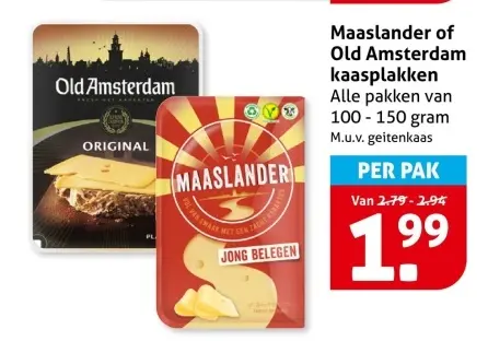 Aanbieding: Maaslander of Old Amsterdam kaasplakken