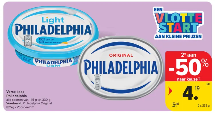 Promotie: Verse kaas Philadelphia