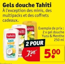 Offre: Gels douche Tahiti