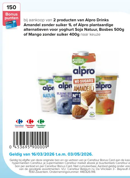 Promotie: Alpro Drinks Amandel zonder suiker 1L of Alpr