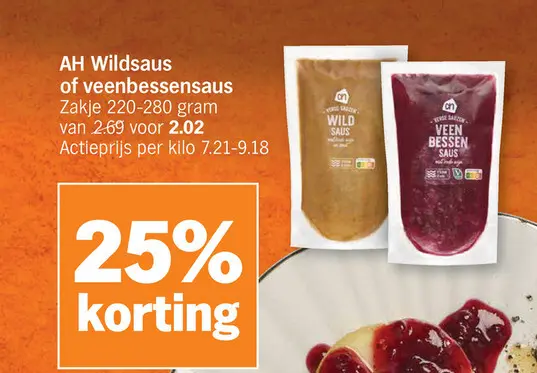 Aanbieding: Wildsaus of veenbessensaus