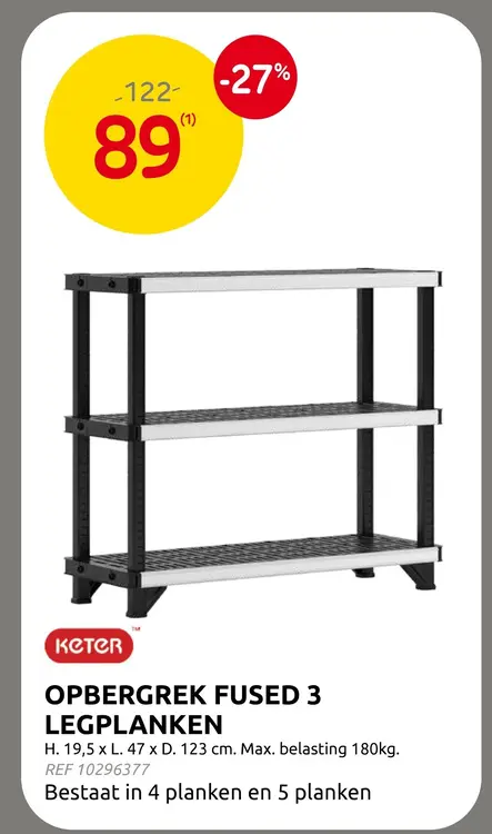 Promotie: Opbergrek fused 3 legplanken