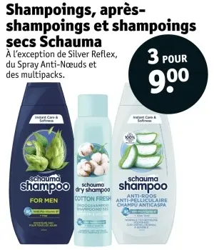 Offre: Shampoings, après-shampoings et shampoings secs Schauma