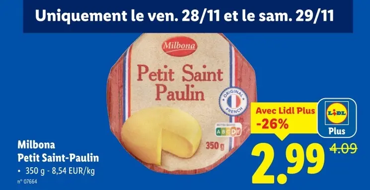 Offre: Petit Saint-Paulin