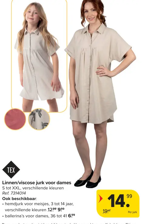 Promotie: Linnen/viscose jurk voor dames