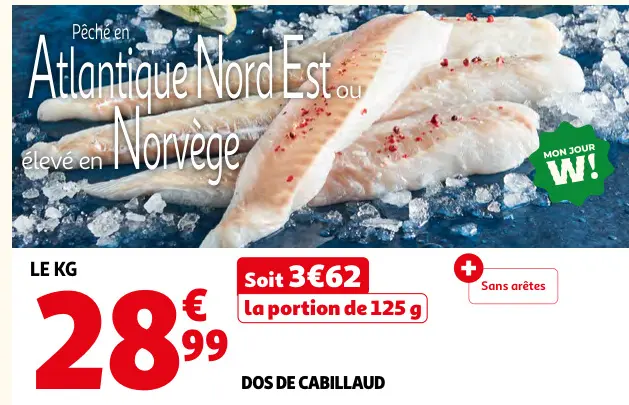 Offre: Dos de cabillaud