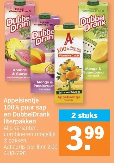 Promotie: Appelsientje 100% puur sap en DubbelDrank